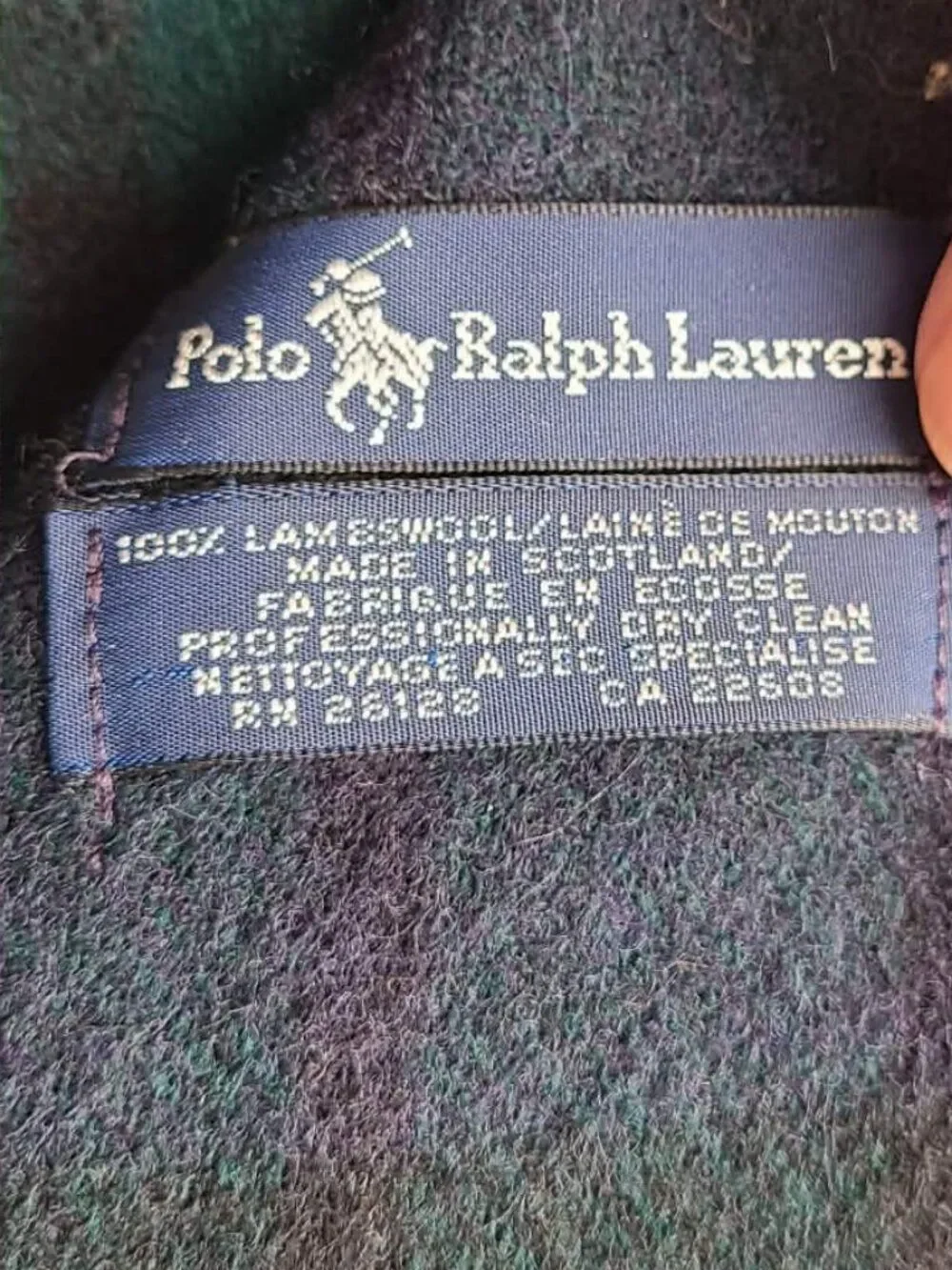 Polo Ralph Lauren 100% Lambswool Green Black Plaid Scarf NWT